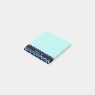 Sea Green, Purple and Blue Tartan Post-it Notes