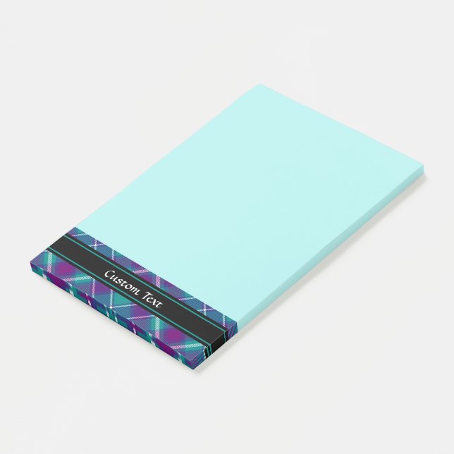 Sea Green, Purple and Blue Tartan Post-it Notes (Angled)