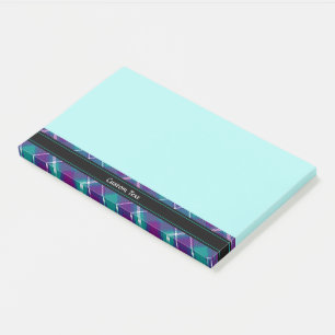 Sea Green, Purple and Blue Tartan Post-it Notes
