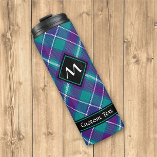 Sea Green, Purple and Blue Tartan Thermal Tumbler