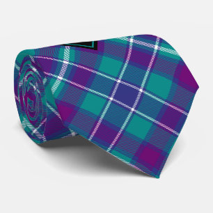 Sea Green, Purple and Blue Tartan Tie