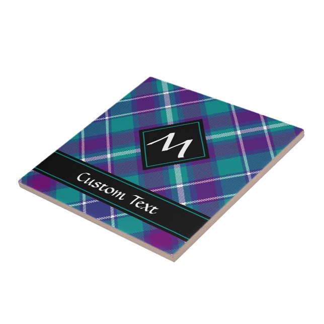 Sea Green, Purple and Blue Tartan Tile (Side)