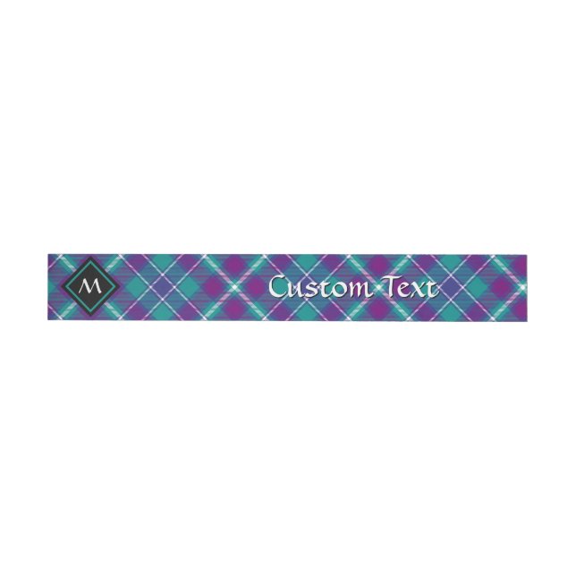 Sea Green, Purple and Blue Tartan Wraparound Address Label (Individual)