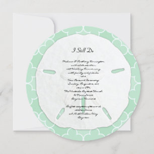 Sea Green Sand Dollar Wedding Anniversary Party Invitation