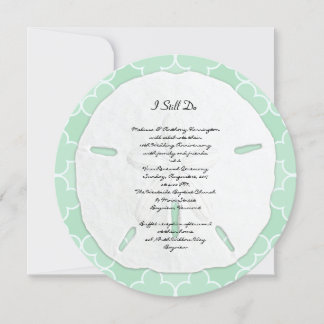 Sea Green Sand Dollar Wedding Anniversary Party Invitation