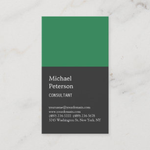 Sea Green Stripe Grey Consultant Business Card