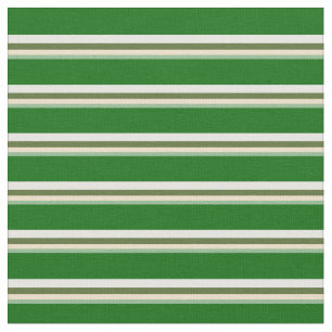 Sea Green, Tan, Olive Green, White & Dark Green Fabric