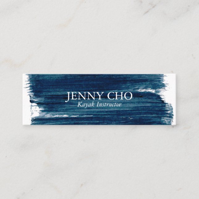 Sea green teal blue paint stripe business card (Front)