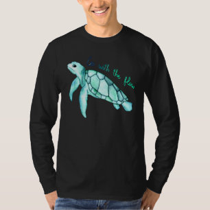 Sea green turtle watercolor with funny quote T-Shirt
