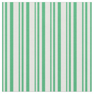 Sea Green & White Lines Pattern Fabric