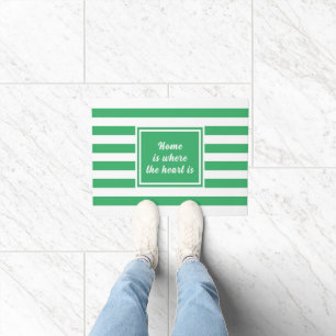 Sea green & White Stripe Personalised Doormat