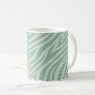 Sea Green Zebra Print Coastal Animal Pattern Mug