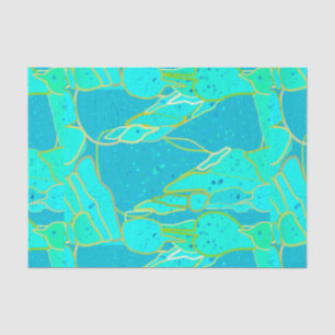 Sea Grotto Abstract, Turquoise, Aqua and Gold Tissue Paper