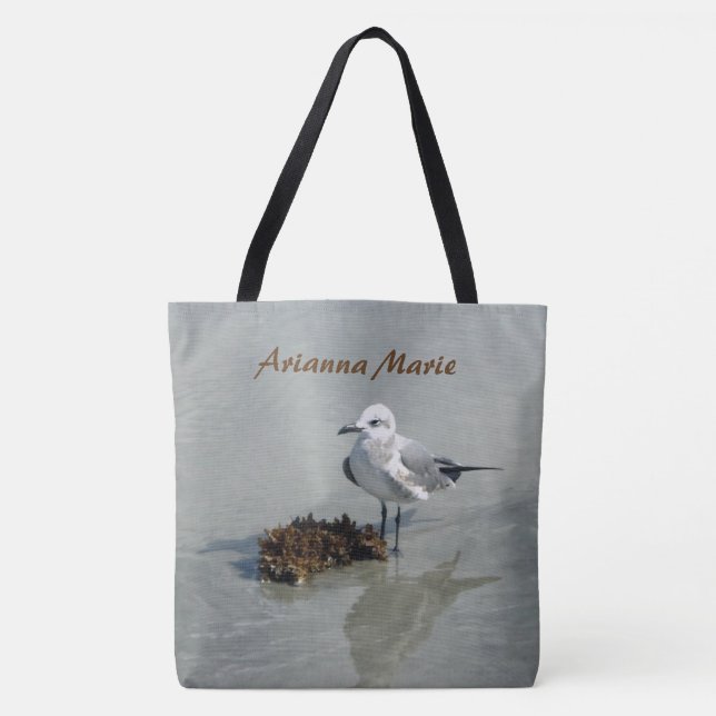 Sea Gull and Seaweed Personalised Tote Bag (Front)