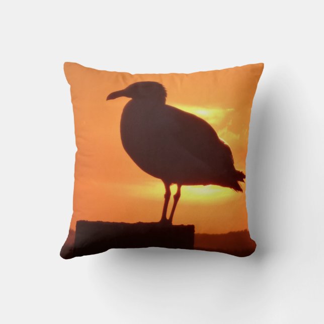 Sea Gull at Sunset Cushion (Back)