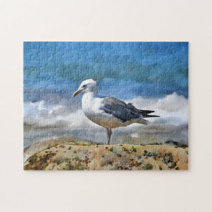 Sea Gull Bird at the Ocean Art Puzzle