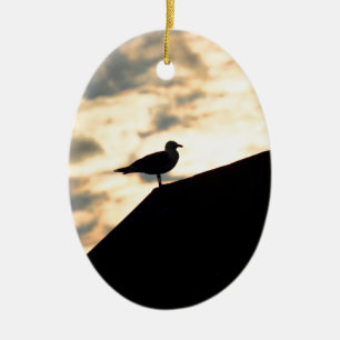 Sea Gull Sunset Ceramic Tree Decoration