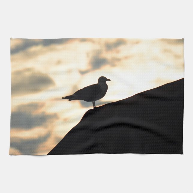 Sea Gull Sunset Tea Towel (Horizontal)
