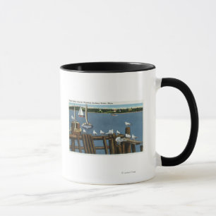 Sea Gulls and Sailboats Along the Waterfront Mug