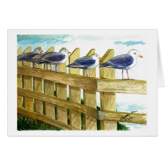 Sea gulls in a row (Front Horizontal)
