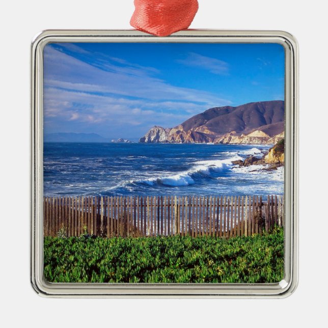 Sea Half Moon Bay California Metal Tree Decoration (Front)