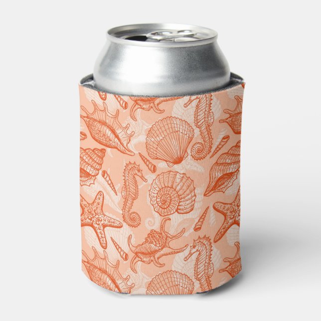 Sea hand drawn pattern can cooler (Can Front)