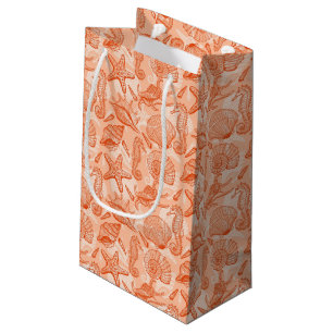 Sea hand drawn pattern small gift bag