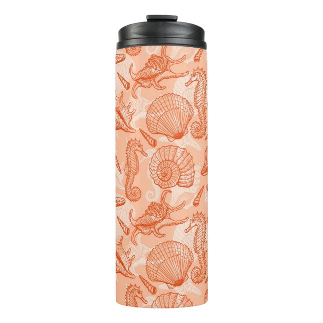 Sea hand drawn pattern thermal tumbler (Front)