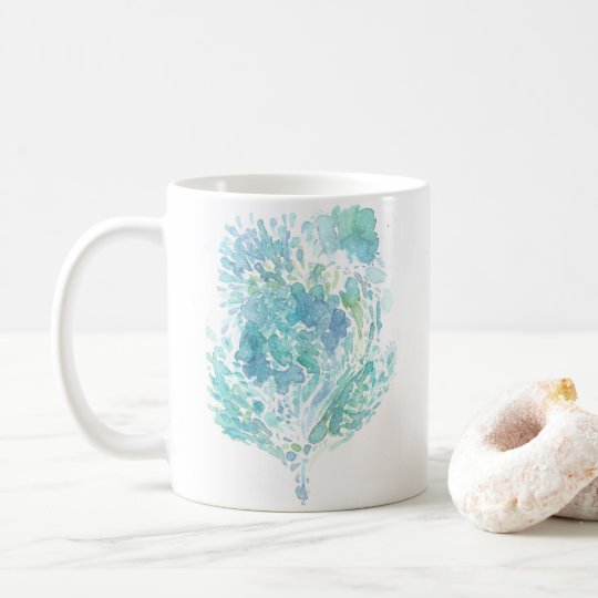 Sea Heart Abstract Watercolor Coffee Mug