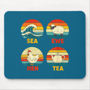Sea Hen Quote Sunset Ewe Tea Laugh Mouse Mat