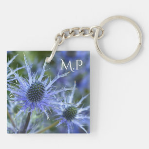 Sea Holly Thistle Monogram Key Ring