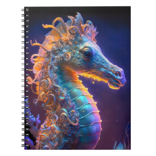 Sea Horse Animal Portrait Painting Wildlife Ocean Notebook (Front)