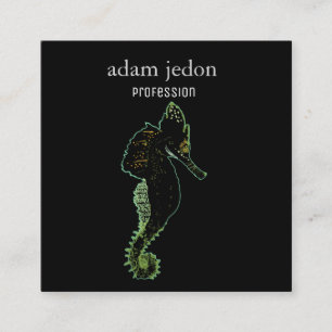 Sea Horse Art Square Business Card