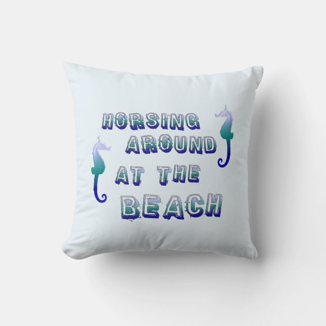 Sea Horse Beach Pillow (Front)