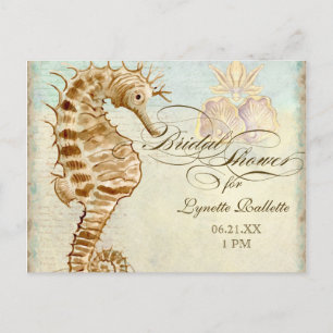 Sea Horse Coastal Beach - Bridal Shower Postcard