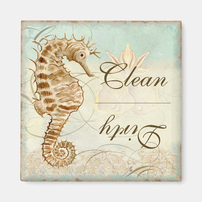 Sea Horse Coastal Beach - Dishwasher Magnet (Front)