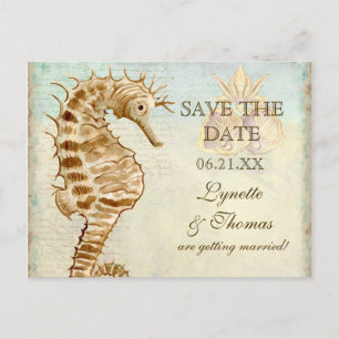 Sea Horse Coastal Beach - Save the Date Postcard