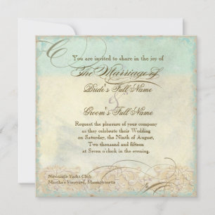 Sea Horse Coastal Beach - Wedding Invitation