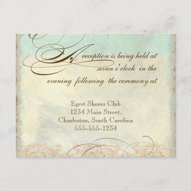 Sea Horse Coastal Beach - Wedding Invitation (Front)