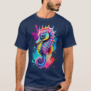 Sea Horse Colourful Cute Sea Horse Hippocampus T-Shirt