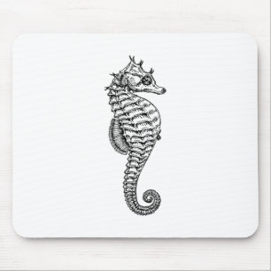 Sea Horse - Drawing - Seahorse - Marine life Mouse Mat