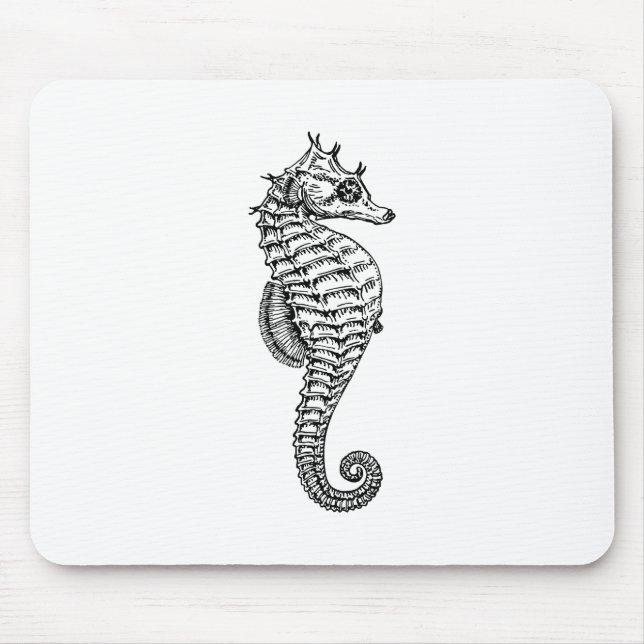 Sea Horse - Drawing - Seahorse - Marine life Mouse Mat (Front)