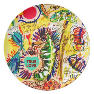 sea horse Graffiti Plate