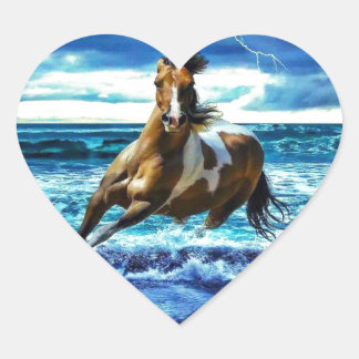 Sea horse heart sticker