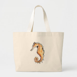Sea horse large tote bag