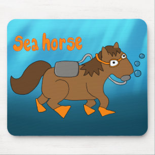 Sea horse mouse mat