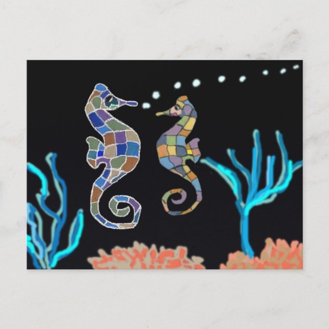 Sea Horse Ocean Theme Postcard (Front)