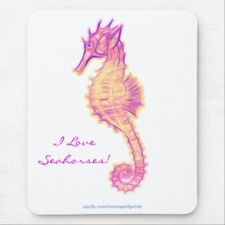 SEA-HORSE (Pink & Golds) Mousepad