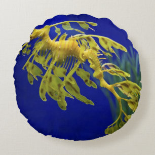 Sea horse round cushion