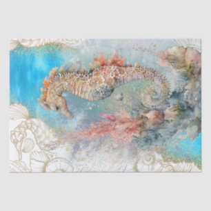 Sea Horse Shell Watercolor Tissue Paper